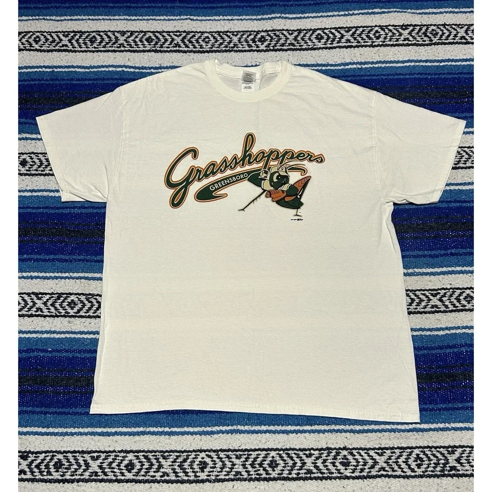 Greensboro Grasshoppers MiLB Mascot Baseball T-Shirt Gildan Men's Size XL 2018